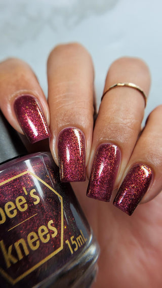 Image provided for Bee's Knees by a paid swatcher featuring the nail polish " Immutable "
