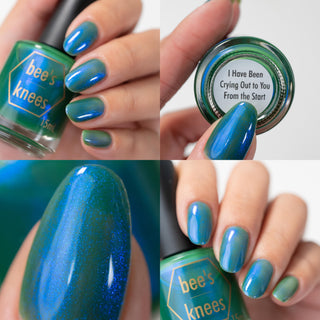 Image provided for Bee's Knees by a paid swatcher featuring the nail polish " I Have Been Crying Out to You From the Start "