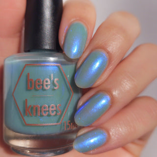 Image provided for Bee's Knees by a paid swatcher featuring the nail polish " Make Your Brother Proud "