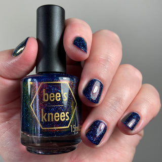 Image provided for Bee's Knees by a paid swatcher featuring the nail polish " Still No F🐦‍⬛cking Excuse "