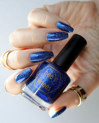 Image provided for Bee's Knees by a paid swatcher featuring the nail polish " Game Playing Deviant "