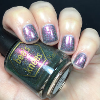 Image provided for Bee's Knees by a paid swatcher featuring the nail polish " Let Me Out "