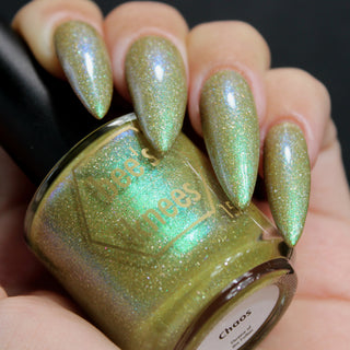Image provided for Bee's Knees by a paid swatcher featuring the nail polish " Chaos "