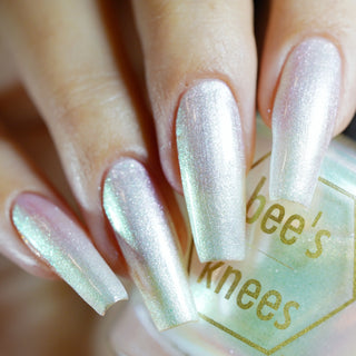 Image provided for Bee's Knees by a paid swatcher featuring the nail polish " Princess of Starlight "