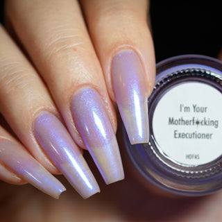 Image provided for Bee's Knees by a paid swatcher featuring the nail polish " I'm Your Motherf✨cking Executioner "