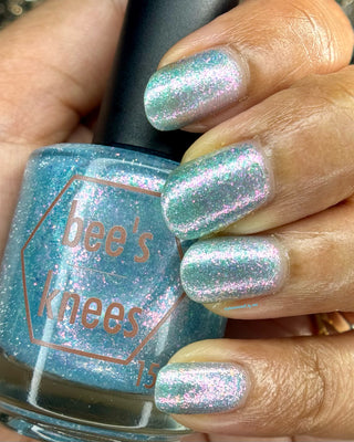 Image provided for Bee's Knees by a paid swatcher featuring the nail polish " Heartbreak "