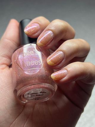 Image provided for Bee's Knees by a paid swatcher featuring the nail polish " Coconuts Make You Happy "