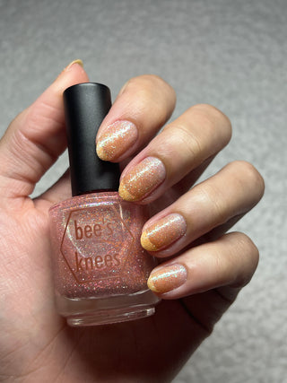 Image provided for Bee's Knees by a paid swatcher featuring the nail polish " Coconuts Make You Happy "