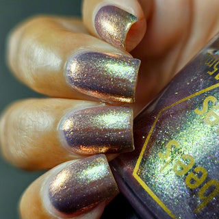 Image provided for Bee's Knees by a paid swatcher featuring the nail polish " His Monstrous Queen "