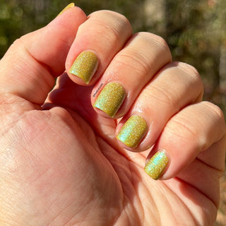Image provided for Bee's Knees by a paid swatcher featuring the nail polish " Chaos "