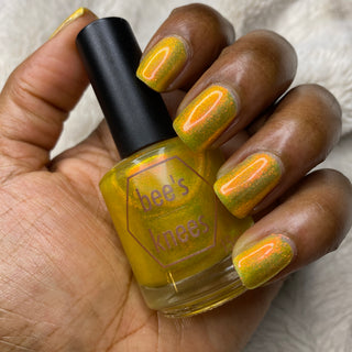 Image provided for Bee's Knees by a paid swatcher featuring the nail polish " Sunbird "