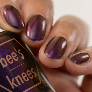 Image provided for Bee's Knees by a paid swatcher featuring the nail polish " Prince of Hearts "