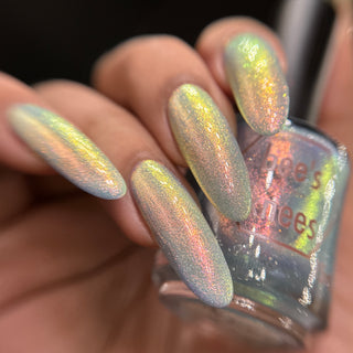 Image provided for Bee's Knees by a paid swatcher featuring the nail polish " The Archer's Curse "