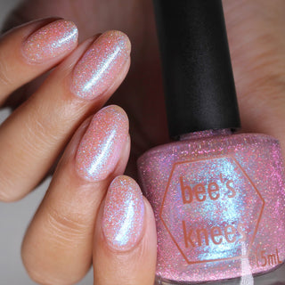 Image provided for Bee's Knees by a paid swatcher featuring the nail polish " It's Teatime, Scoundrels "