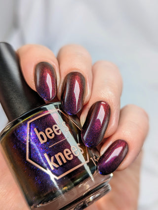 Image provided for Bee's Knees by a paid swatcher featuring the nail polish " Prince of Hearts "
