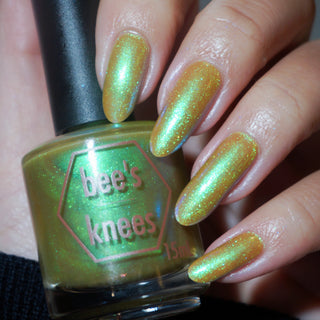 Image provided for Bee's Knees by a paid swatcher featuring the nail polish " Reaper "