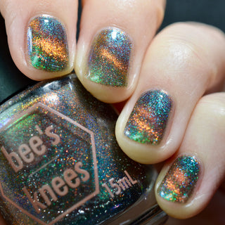 Image provided for Bee's Knees by a paid swatcher featuring the nail polish " Choose Life "