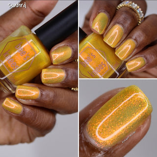 Image provided for Bee's Knees by a paid swatcher featuring the nail polish " Sunbird "