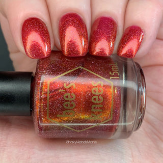 Image provided for Bee's Knees by a paid swatcher featuring the nail polish " Happy Hunting "