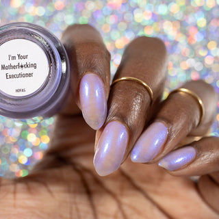Image provided for Bee's Knees by a paid swatcher featuring the nail polish " I'm Your Motherf✨cking Executioner "