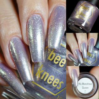 Image provided for Bee's Knees by a paid swatcher featuring the nail polish " His Monstrous Queen "