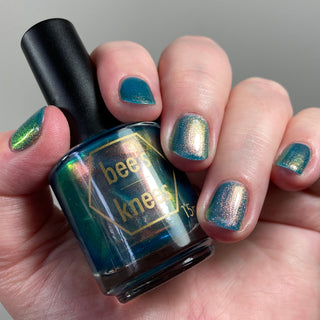 Image provided for Bee's Knees by a paid swatcher featuring the nail polish " There's Always Consequences "