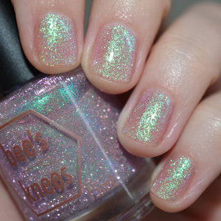 Image provided for Bee's Knees by a paid swatcher featuring the nail polish " Overgrown Mosquito "