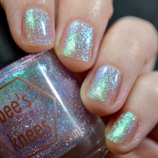 Image provided for Bee's Knees by a paid swatcher featuring the nail polish " Overgrown Mosquito "