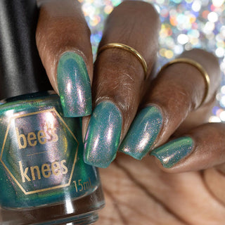 Image provided for Bee's Knees by a paid swatcher featuring the nail polish " There's Always Consequences "