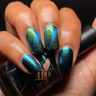 Image provided for Bee's Knees by a paid swatcher featuring the nail polish " The Pond Spirit "