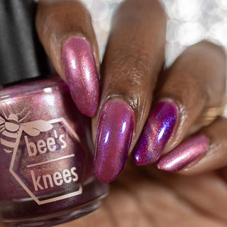 Image provided for Bee's Knees by a paid swatcher featuring the nail polish " The Sharper the Teeth "
