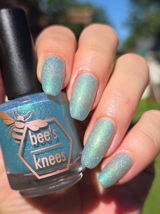 Image provided for Bee's Knees by a paid swatcher featuring the nail polish " Seafoam in my Blood "