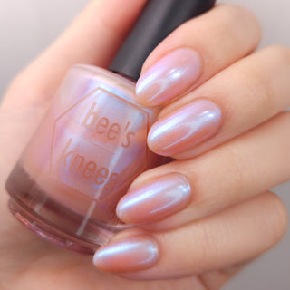 Image provided for Bee's Knees by a paid swatcher featuring the nail polish " Through Love, All is Possible "