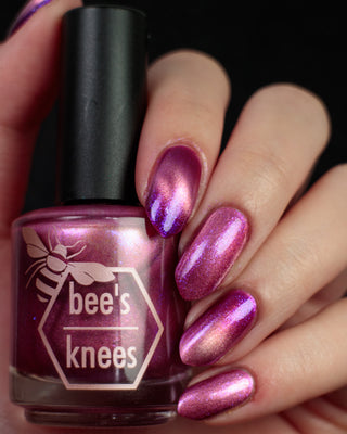 Image provided for Bee's Knees by a paid swatcher featuring the nail polish " The Sharper the Teeth "
