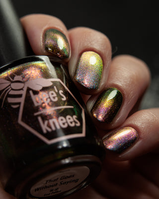 Image provided for Bee's Knees by a paid swatcher featuring the nail polish " That Goes Without Saying "