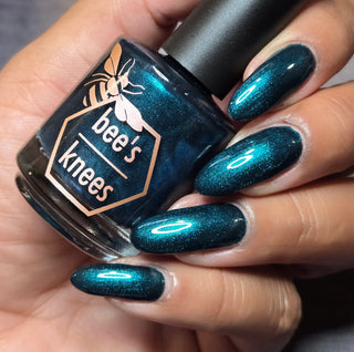 Image provided for Bee's Knees by a paid swatcher featuring the nail polish " Entirely Bewitching but so Odd "