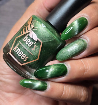 Image provided for Bee's Knees by a paid swatcher featuring the nail polish " Believing Something does not Make it True "