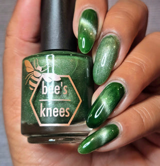Image provided for Bee's Knees by a paid swatcher featuring the nail polish " Believing Something does not Make it True "