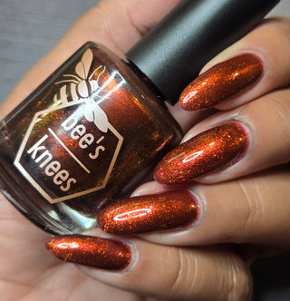 Image provided for Bee's Knees by a paid swatcher featuring the nail polish " The Dark Angel "