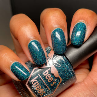 Image provided for Bee's Knees by a paid swatcher featuring the nail polish " From the Depths "