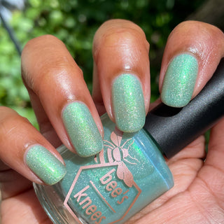 Image provided for Bee's Knees by a paid swatcher featuring the nail polish " Seafoam in my Blood "