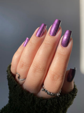 Image provided for Bee's Knees by a paid swatcher featuring the nail polish " Nevermore "