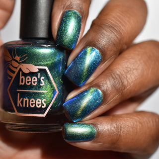 Image provided for Bee's Knees by a paid swatcher featuring the nail polish " In Seeking Life, I Created Death "