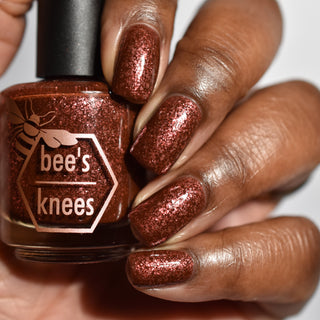 Image provided for Bee's Knees by a paid swatcher featuring the nail polish " The Narrow Limits of Academia "