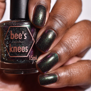 Image provided for Bee's Knees by a paid swatcher featuring the nail polish " Et in Avallen Ego "