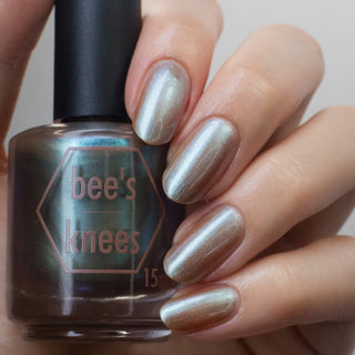 Image provided for Bee's Knees by a paid swatcher featuring the nail polish " Torrent "