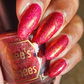 Image provided for Bee's Knees by a paid swatcher featuring the nail polish " Happy Hunting "