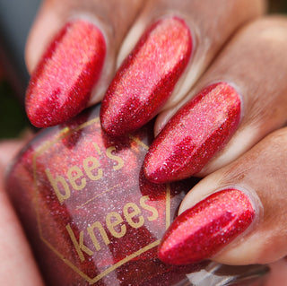 Image provided for Bee's Knees by a paid swatcher featuring the nail polish " Happy Hunting "