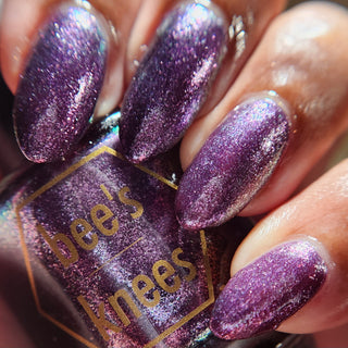 Image provided for Bee's Knees by a paid swatcher featuring the nail polish " Nevermore "