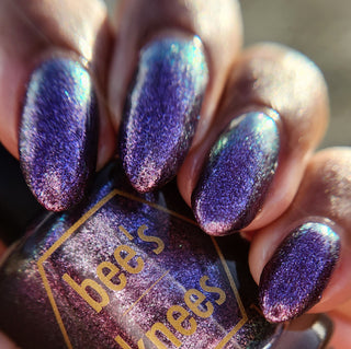 Image provided for Bee's Knees by a paid swatcher featuring the nail polish " Nevermore "